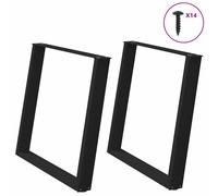 Coffee Table Legs U-Shaped Black Powder-Coated Steel 90 x (72-73) cm incl screws