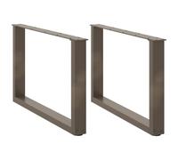 Coffee Table Legs U-Shaped Powder-Coated Steel Natural 70x(42-43) cm Pack x2 Set