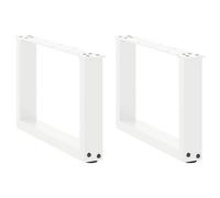 Coffee Table Legs U-Shaped White 50x31cm Powder-Coated Steel Pair Incl Screws x2