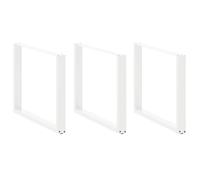 Coffee Table Legs U-Shaped White Powder-Coated Steel 100x(72-73)cm 3pc Pair Set