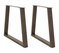 Coffee Table Legs V-Shape Black Powder-Coated Steel 80x(72-73.3)cm Pair Set Adj