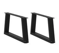 Coffee Table Legs V-Shape 2pc Black Powder-Coated Steel 50x(30-31.3)cm Levellers
