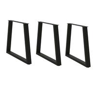 Coffee Table Legs V-Shape 2pc Black Powder-Coated Steel 50x(42-43.3)cm AdjFeet.