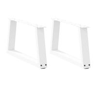 Coffee Table Legs V-Shape 50x(30-31.3)cm Powder-Coated Steel White Adj Feet 2pcs