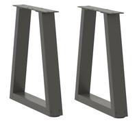 vidaXL Coffee Table Legs V-Shape 2 pcs Anthracite 38x(42-43.3) cm Steel - Black, Black