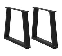 Coffee Table Legs V-Shape Black Powder-Coated Steel 70x(42-43cm) 2pcs with Lev.
