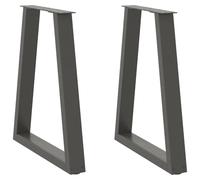 vidaXL Dining Table Legs V-Shape 2 pcs Anthracite 50x(72-73.3) cm Steel