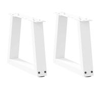 vidaXL Coffee Table Legs V-Shape 2 pcs White 30x(30-31.3) cm Steel, White