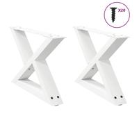 (white, 60 x (30-31.3) cm) vidaXL Coffee Table Legs 2 pcs Black 60x(30-31.3) cm Steel