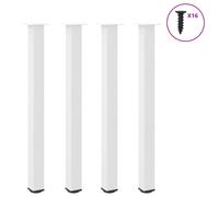 Coffee Table Legs White Powder-Coated Steel 30-32cm Adjustable 4pcs Brackets Set