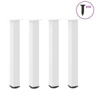 Coffee Table Legs White Powder-Coated Steel 30-32cm Adjustable 4pcs Square40x40