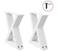 (white, 40 x (30-31.3) cm) vidaXL Coffee Table Legs 2 pcs White 38x(42-43.3) cm Steel