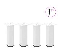 Coffee Table Legs White Powder-Coated Steel 42-44cm Adjustable 4pcs Square Tubes