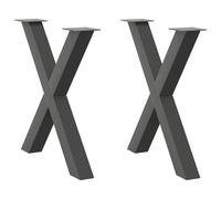 Coffee Table Legs X-Shape 80x(72-73)cm Anthracite Adjustable Powder-Coated Steel