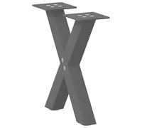 Coffee Table Legs X-Shape Black Powder-Coated Steel 37x(30-31)cm 2pcs Levellers