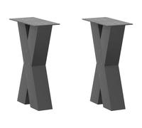 vidaXL Coffee Table Legs X-Shaped 2 pcs Anthracite 28x(42-43) cm Steel - Black, Black