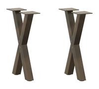 vidaXL Coffee Table Legs X-Shaped 2 pcs Natural Steel 28x(42-43) cm Steel