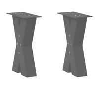 Coffee Table Legs X-Shaped Black Powder-Coated Steel 28x(42-43)cm Pair Levellers