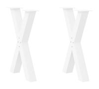vidaXL Dining Table Legs X-Shaped 2 pcs White 60x(72-73) cm Steel