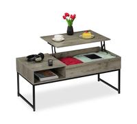 Coffee Table Lift Function Living Room Sofa Storage Space Industrial Look Brown