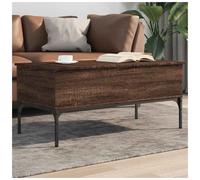 Coffee Table Lift-Top Brown Oak 100x50x45cm Engineered Wood Metal Storage Hidden