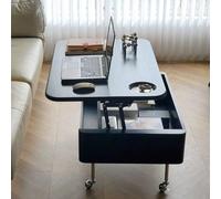 Coffee Table Lift Top, Modern Wood Square Living Room Table, Versatile Iron End Table for Sofa or Bedside