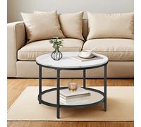 LEDREM Coffee Table, Living Room Table, Sofa Cocktail Table, Tempered Glass Storage Shelf, Easy To Assemble, Modern Style