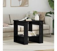 Coffee Table Low Black Oak Engineered Wood 51x50x50cm Modern Minimalist Shelf