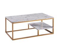 Teamson Home Marmo Modern Wooden Marble Effect Coffee Table, Brown