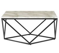 Marble Effect Coffee Table Beige and Black MALIBU