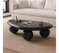 Coffee Table, Modern Wood Cloud Shape End Table with 3 Ball Legs for Living Room and Bedroom