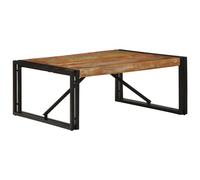 Coffee Table Multicolour 80x80x35cm Solid Reclaimed Wood Top Powder-Coated Iron