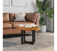 Coffee Table Multicolour Solid Teak Top 4cm with Resin & Crushed Glass Ø60x40cm