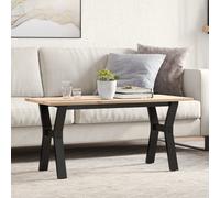 Coffee Table Natural 100x50x45 cm Solid Pine Tabletop Powdercoated Steel Y-Frame