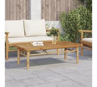 Coffee Table Natural Bamboo 110x55x35 cm Slatted Outdoor Indoor Modern Durable