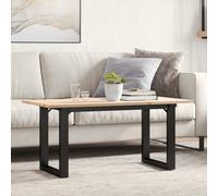 Coffee Table Natural Pine 100x50x45cm Powder-Coated Steel O-Frame Living