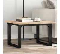 Coffee Table Natural Pine Top 70x70x40.5cm Powder-Coated Steel O-Frame XL