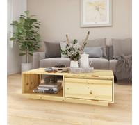 Coffee Table Natural Solid Firwood 110x50x33.5 cm Rustic Modern Shelf Sturdy Low