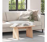 Coffee Table Natural Solid Pine Oval Rustic 80x40x35cm Twin Shelf Living Room UK