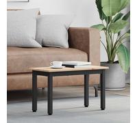 Coffee Table Natural Solid Pine Wood 60x30x36cm Modern Industrial Metal Legs Top