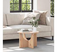 Coffee Table Natural Solid Pine Wood Round 50 x 50 x 35 cm Rustic Indoor Accent