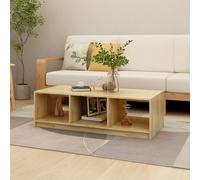Coffee Table Natural Solid Pinewood 110x50x34 cm Rustic Shelf Living Room XL Low