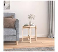 Coffee table Natural solid pinewood round Ø42.5 x45 cm Rustic living room accent