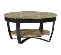 Coffee Table Natural Solid Reclaimed Wood 65x32 cm Rustic Industrial AccentTable