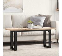 Coffee Table O-Frame 110x40x45.5 cm Solid Wood Pine and Steel Berkfield Home Brown One Size