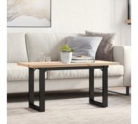 Coffee Table O-Frame 90x40x45.5 cm Solid Wood Pine and Steel Berkfield Home Brown One Size
