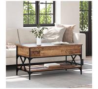 Coffee Table Old Wood 100x50x50cm Engineered Wood Lift-Top Matte Metal 1-Shelf.