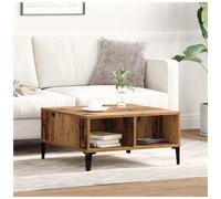 Coffee Table Old Wood 60x60x30cm Engineered Wood 2 Shelves Modern Minimalist Low