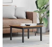 Coffee Table Old Wood 60x60x36 cm Engineered Wood Top Metal Legs Modern Minimal