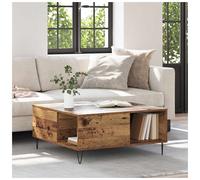 Coffee Table Old Wood 80x80x36.5cm Engineered Wood 1 Shelf Modern Minimalist UK